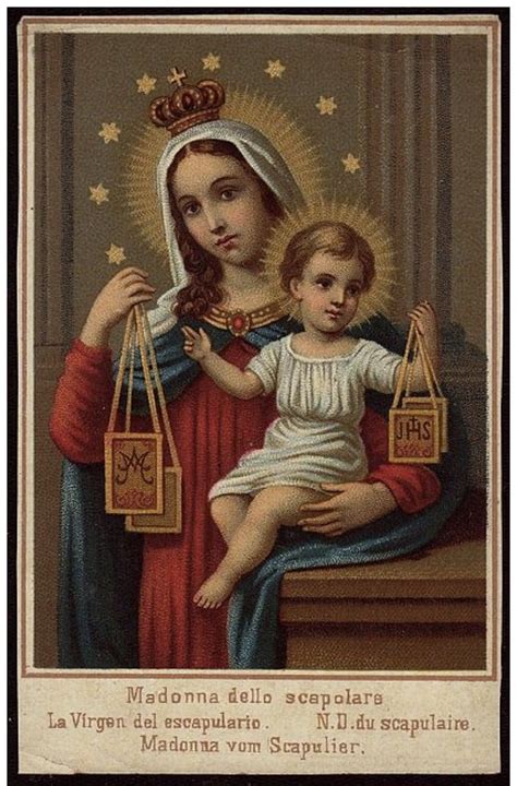 Immagine dello Scapolare del Carmelo con la Madonna