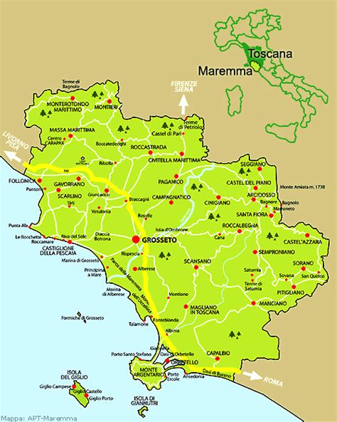 Mappa della Maremma Grossetana con i luoghi di culto dei santi