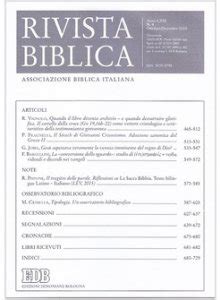 copertina della Rivista Biblica