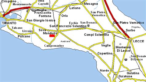 Mappa delle campagne di Manduria e Uggiano Montefusco