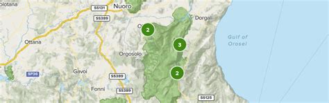 Mappa dettagliata del territorio di Urzulei e del Supramonte circostante