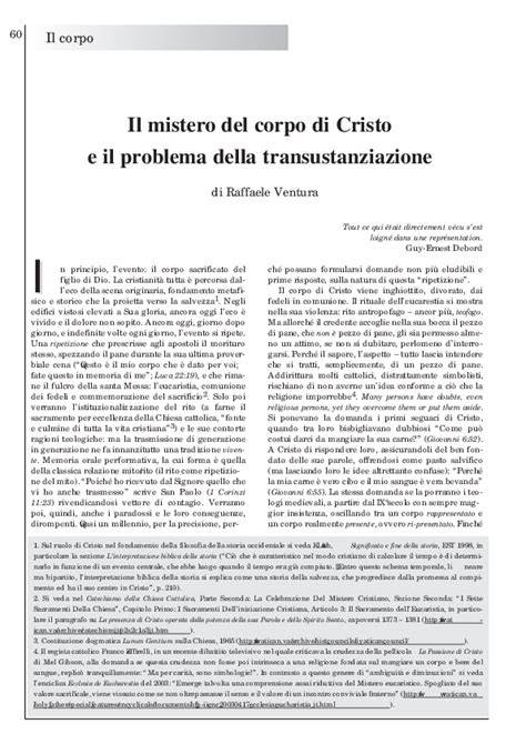schema: il mistero della transustanziazione