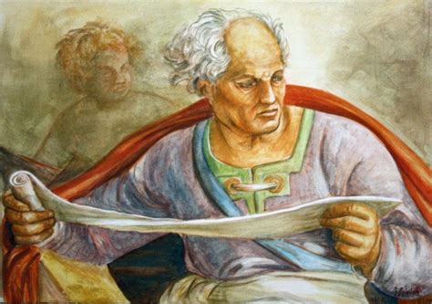 illustrazione del profeta Gioele che annuncia la profezia