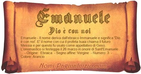 Tematico: Significato del nome Emanuele