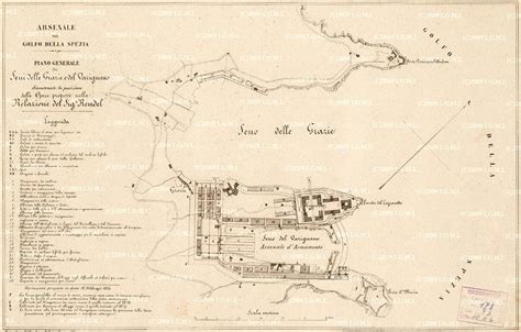 Mappa storica o schematica con la posizione del Forte Varignano e della Villa Romana a Le Grazie