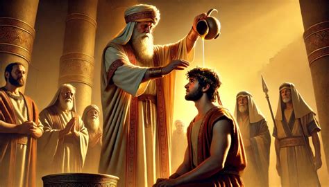 Illustrazione drammatica di Re Saul in preda alla pazzia o al rimorso