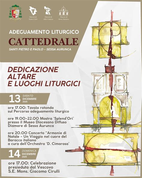 Disegno schematizzato degli spazi liturgici moderni all'interno della Cattedrale