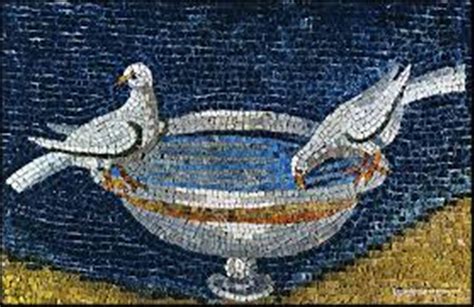 Mosaico: Apostoli e simbolo dell'acqua con le colombe