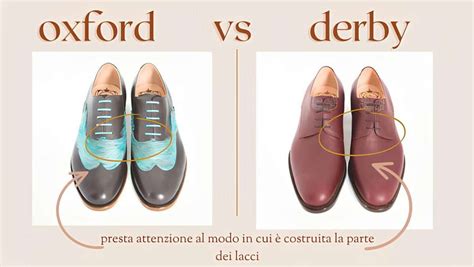 Infografica che illustra i vari modelli di scarpe (Oxford, Derby, Mocassini) e le loro caratteristiche principali