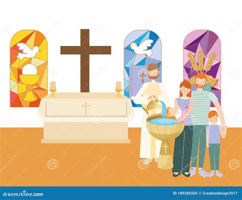 illustrazione del sacramento del Battesimo