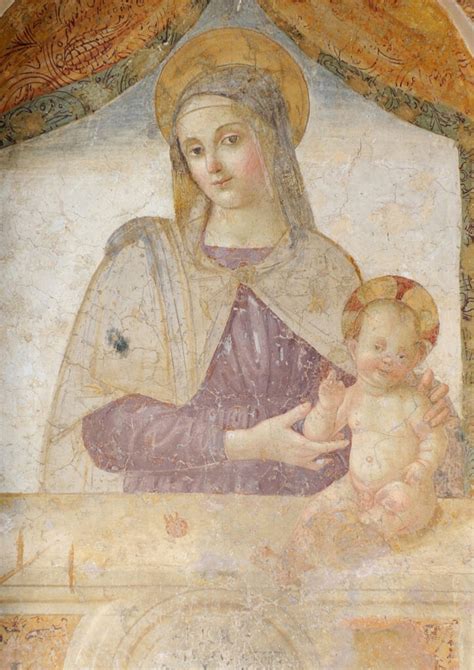 Affresco bizantino della Vergine con Bambino nella Chiesa di Santa Maria della Croce