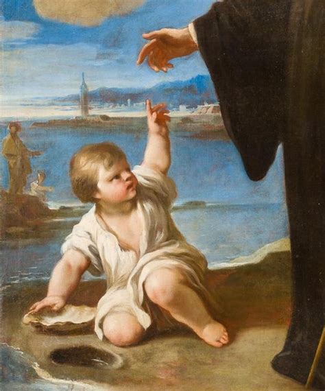 Sant'Agostino e il bambino con la conchiglia sulla spiaggia