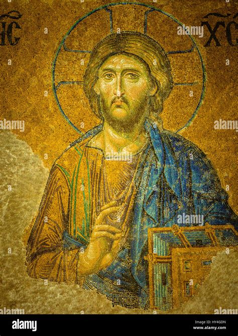 Mosaico raffigurante il Cristo Pantocratore, in stile bizantino.