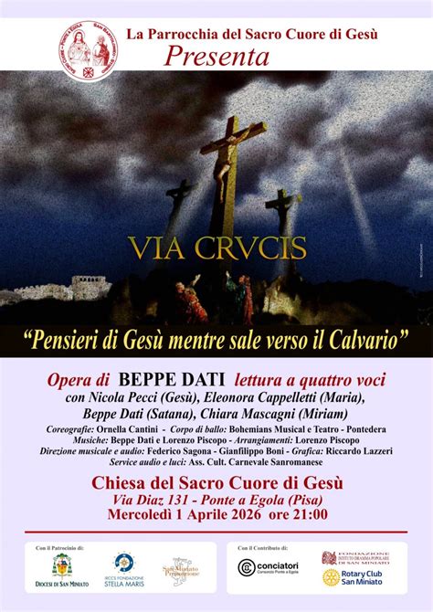 Rappresentazione artistica del percorso verso il Calvario