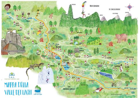 Mappa della Valle dei Laghi con l'indicazione del borgo di Santa Massenza