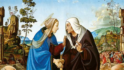 Illustrazione biblica dell'incontro tra Maria ed Elisabetta