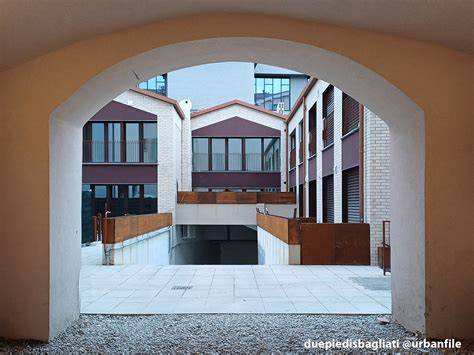 Schema architettonico della nuova corte interna e del Centro Sociale Parrocchiale
