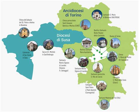 Mappa dei percorsi giubilari o luoghi di culto principali della diocesi