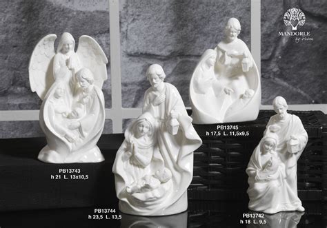 Scomposizione grafica di un set Natività in resina Paben da 6 cm con dettaglio dei personaggi principali