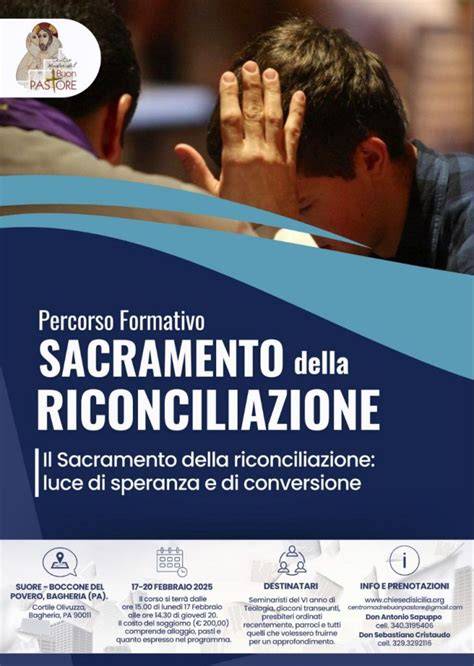 Un'infografica che mostra i passaggi per prepararsi al sacramento della Riconciliazione.