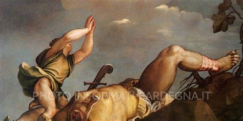 Un'illustrazione che raffigura Davide e Golia