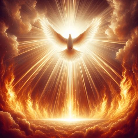 Illustrazione simbolica della discesa dello Spirito Santo, rappresentato come colomba o lingue di fuoco sopra una comunità in preghiera.