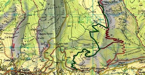 Mappa del sentiero che parte dal Rifugio Le Melette verso Malga Longara e l'Altare di Papa Wojtyla