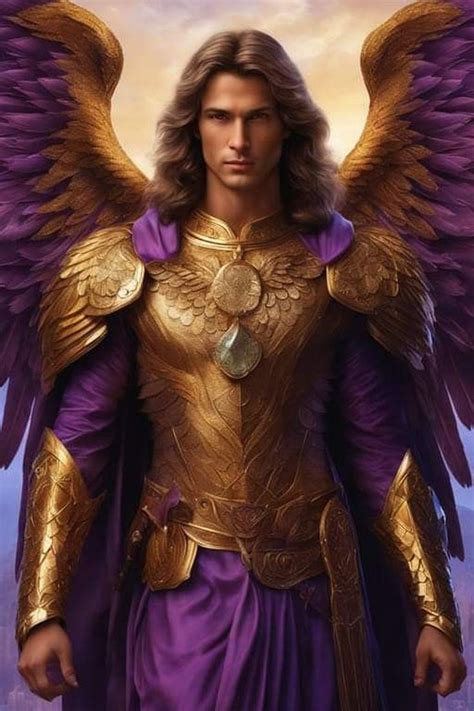 Rappresentazione artistica dell'Arcangelo Zadkiel con scettro o pugnale