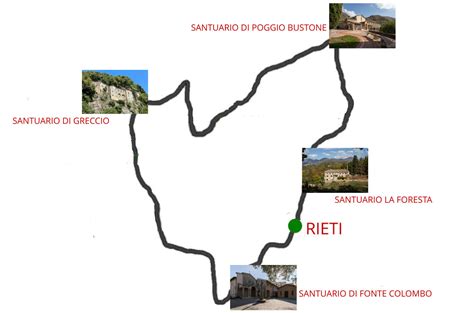 Mappa dettagliata del Cammino di Francesco nella Valle Santa Reatina