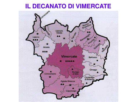 Mappa del Decanato di Vimercate con le sue comunità pastorali
