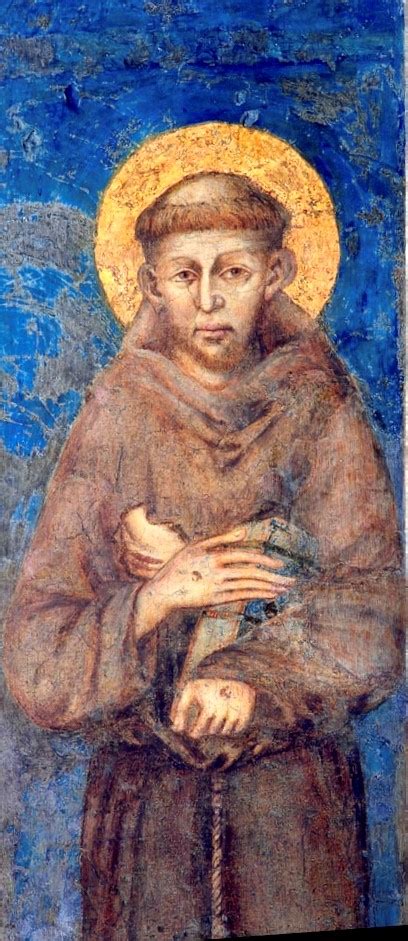Illustrazione storica che mette a confronto il volto di San Francesco d'Assisi e di Padre Pio in un contesto di preghiera e contemplazione della Croce.