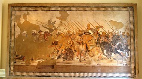 Ricostruzione o foto della Casa del Fauno con il mosaico della Battaglia di Isso