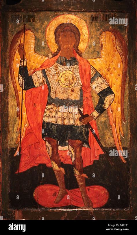 Icona russa dell'Arcangelo Michele e scene bibliche