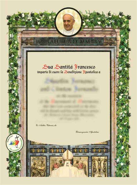 Pergamena della Benedizione Apostolica