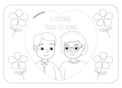 Esempio di schede di pregrafismo per la Festa dei Nonni con disegni a tema