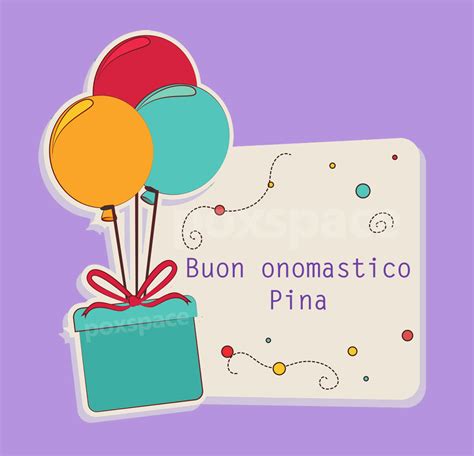 Cartolina di auguri di buon onomastico personalizzata con il nome Pina
