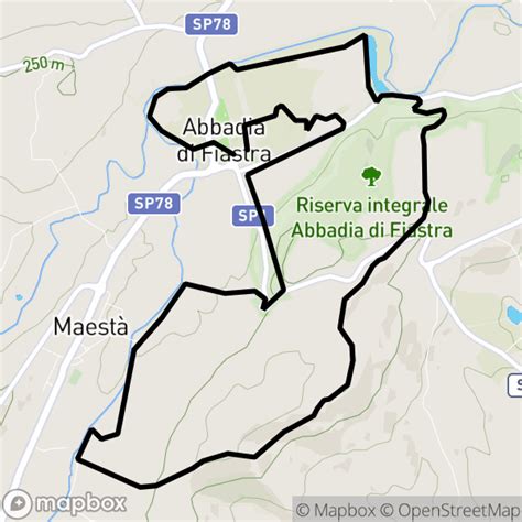 Mappa della Riserva Naturale Abbadia di Fiastra con percorsi