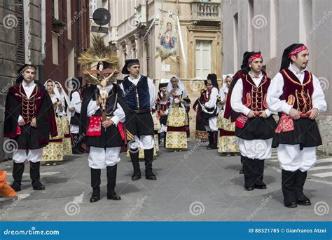 Thematic photo of a religious procession in a Sardinian village