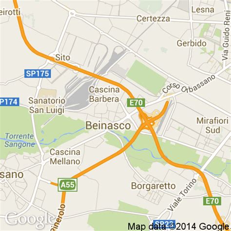 Mappa del territorio diocesano con indicazione delle parrocchie di Beinasco e Orbassano