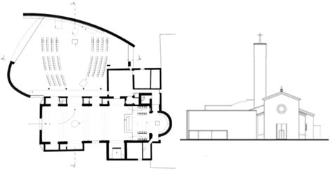 Disegno originale del progetto della chiesa di Rosazza di Giuseppe Maffei