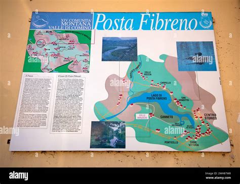 Mappa del lago di Posta Fibreno con indicazione dei luoghi della festa
