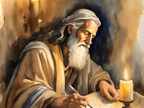Illustrazione del profeta Isaia che predica o scrive