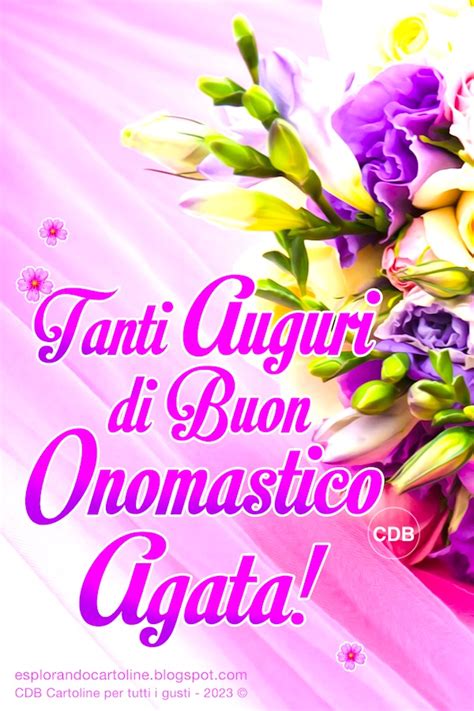 Esempio di cartolina di auguri per l'onomastico di Agata