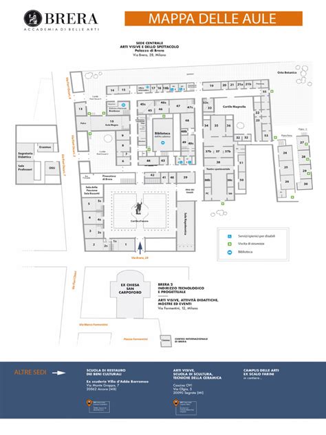 Mappa delle aule studio EDISU con le sedi indicate a Torino