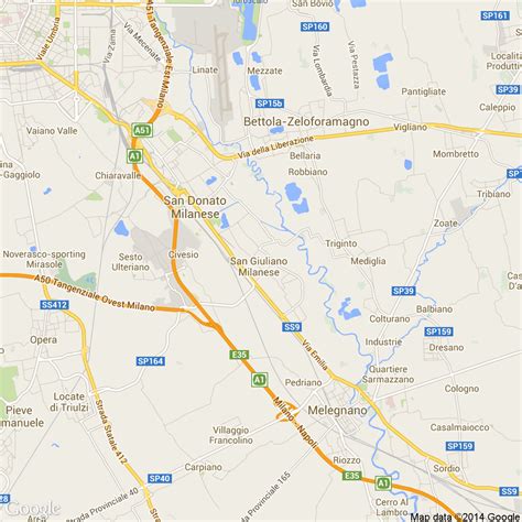 Mappa delle sette parrocchie di San Giuliano Milanese