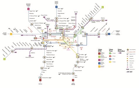 Mappa del sistema di trasporto pubblico Unico Napoli