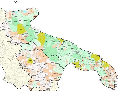 Mappa della Puglia con evidenziato il comune di Scorrano
