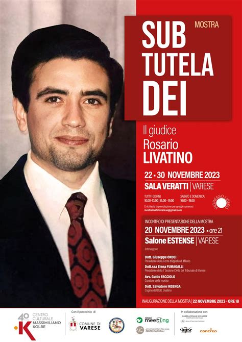 Ritratto fotografico di Rosario Livatino con il suo motto 