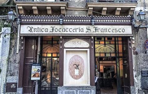 Foto attuale della sede storica dell'Antica Focacceria San Francesco a Palermo.