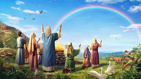 Rappresentazione artistica dell'arcobaleno come segno dell'alleanza tra Dio e Noè